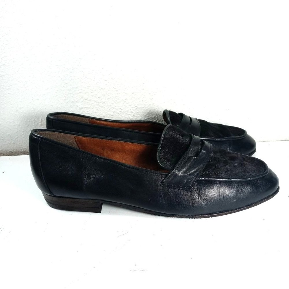 Neiman Marcus MI Spain Women's Leather Calf Hair Loafers Sz 8M - Picture 4 of 10